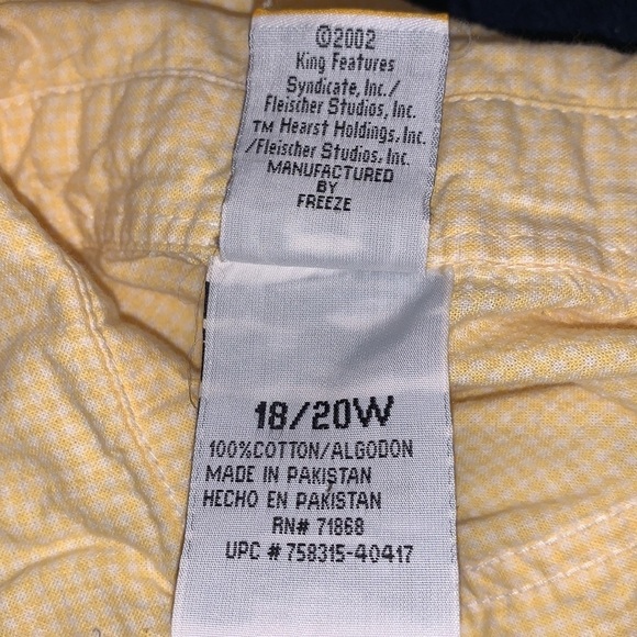 Vintage Betty Boop Embroidered short sleeve button down Shirt Yellow - Picture 6 of 7